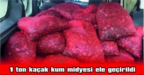 1 TON KAÇAK KUM MİDYESİ ELE GEÇİRİLDİ