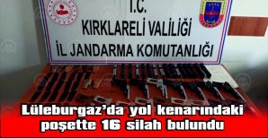 YOL KENARINDAKİ POŞETTE 16 SİLAH BULUNDU