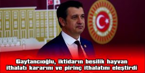 GAYTANCIOĞLU: “İTHALATLA SORUNLAR ÇÖZÜLSEYDİ ŞİMDİYE KADAR ÇÖZÜLÜRDÜ”