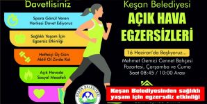 KEŞAN BELEDİYESİNDEN SAĞLIKLI YAŞAM İÇIN EGZERSİZ ETKİNLİĞİ