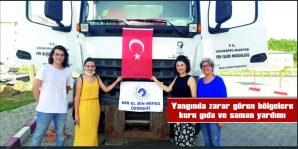 EDİRNE’DEN YANGINDA ZARAR GÖREN BÖLGELERE KURU GIDA VE SAMAN GÖNDERİLDİ