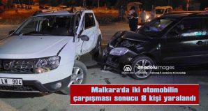 MALKARA’DA İKİ OTOMOBİLİN ÇARPIŞMASI SONUCU 8 KİŞİ YARALANDI