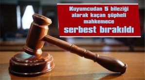 KUYUMCUDAN 5 BİLEZİĞİ ALARAK KAÇAN ŞÜPHELİ MAHKEMECE SERBEST BIRAKILDI