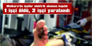 ELEKTRİK DİREKLERİ YENİLENİRKEN KOPAN TEL İŞÇİLERİN ÜZERİNE DÜŞTÜ