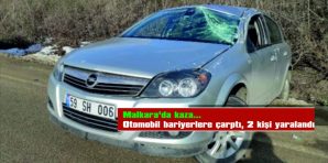 MALKARA’DA BARİYERLERE ÇARPAN OTOMOBİLDEKİ 2 KİŞİ YARALANDI