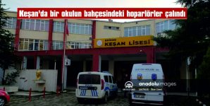 KEŞAN’DA BİR OKULUN BAHÇESİNDEKİ HOPARLÖRLER ÇALINDI