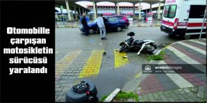 LÜLEBURGAZ’DA OTOMOBİLLE ÇARPIŞAN MOTOSİKLET SÜRÜCÜSÜ YARALANDI