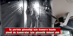 BİR GRUP GENÇ GÜVENLİK KAMERALARINI KIRIYOR