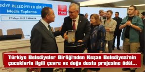 TÜRKİYE BELEDİYELER BİRLİĞİ’NDEN KEŞAN BELEDİYESİ’NİN ÇOCUKLARLA İLGİLİ ÇEVRE VE DOĞA DOSTU PROJESİNE ÖDÜL…