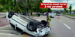 KIRIKKALE’DE DEVRİLEN OTOMOBİLDEKİ 2 KİŞİ YARALANDI