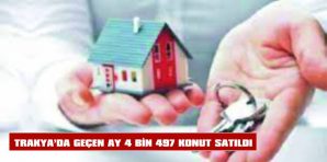 TRAKYA’DA GEÇEN AY 4 BİN 497 KONUT SATILDI