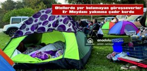 EDİRNE’DE OTELLERDE YER BULAMAYAN GÜREŞSEVERLER ÇADIRLARDA SABAHLADI