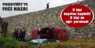 KONTROLDEN ÇIKAN OTOMOBİL, 4 METRELİK ŞARAMPOLE DEVRİLDİ