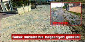 SÖKÜLEN PARKE TAŞLARI YERİNE KONULDU