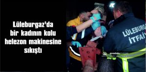 KADININ KOLU, HELEZON MAKİNESİNE SIKIŞTI