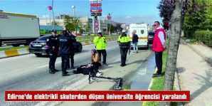 SKUTERDEN DÜŞEN ÜNİVERSİTE ÖĞRENCİSİ YARALANDI