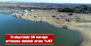 TRAKYA’DAKİ 14 BARAJIN ORTALAMA DOLULUK ORANI %47 OLARAK ÖLÇÜLDÜ