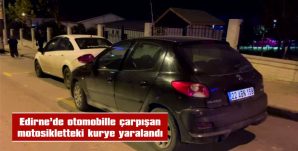 OTOMOBİL İLE MOTOSİKLET ÇARPIŞTI, KURYE YARALANDI