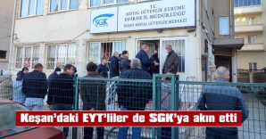 SGK SOSYAL GÜVENLİK MERKEZİ ÖNÜNDE UZUN KUYRUK OLUŞTU