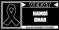 HAMDİ ONAR VEFAT ETTİ
