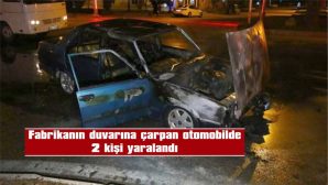 KAZADAN SONRA OTOMOBİL ALEV ALDI