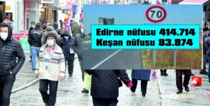 2022’DE SADECE EDİRNE VE KEŞAN’IN NÜFUSU ARTTI….