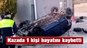 KONTROLDEN ÇIKAN OTOMOBİL, YOL KENARINA DEVRİLDİ