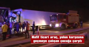 4 TIR BİRBİRİNE ÇARPTI, TIR SÜRÜCÜSÜ ŞOFÖR MAHALİNDE SIKIŞTI