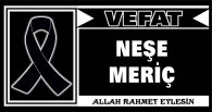 NEŞE MERİÇ VEFAT ETTİ