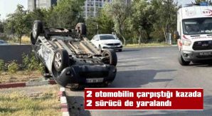 EDİRNE’DE 2 OTOMOBİL ÇARPIŞTI, 2 SÜRÜCÜ DE YARALANDI