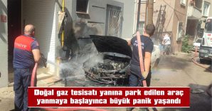 YANGINDA, ARAÇ KÜLE DÖNDÜ, CAMLARI AÇIK OLAN DAİRELER DE ZARAR GÖRDÜ