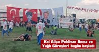 GÜREŞLER, İPSALA FUAR ALANINDA YAPILIYOR