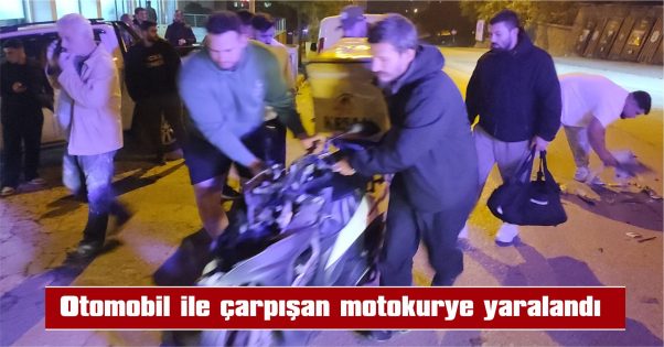 YARALI KURYE AMBULANSLA HASTANEYE KALDIRILDI