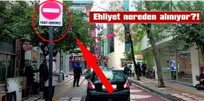 TAŞIT GİRİLEMEZ LEVHASINA BAKA BAKA GİRDİ!