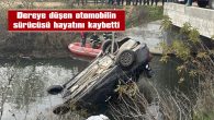 KONTROLDEN ÇIKAN OTOMOBİL DERE YATAĞINA YUVARLANDI