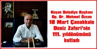 BAŞKAN ÖZCAN, ANMA MESAJI YAYIMLADI