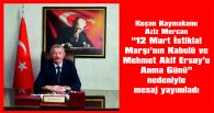 KAYMAKAM AZİZ MERCAN MESAJ YAYIMLADI…