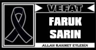 FARUK SARIN VEFAT ETTİ