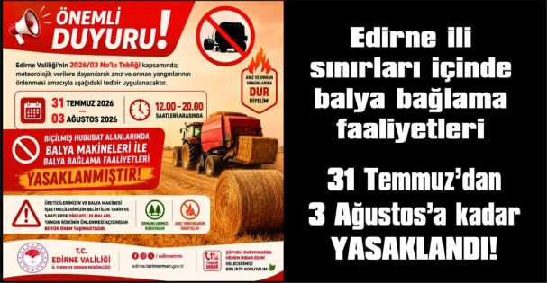 12.00-20.00 SAATLERİ ARASINDA YASAKLANDI