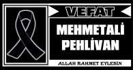 MEHMETALİ PEHLİVAN VEFAT ETTİ